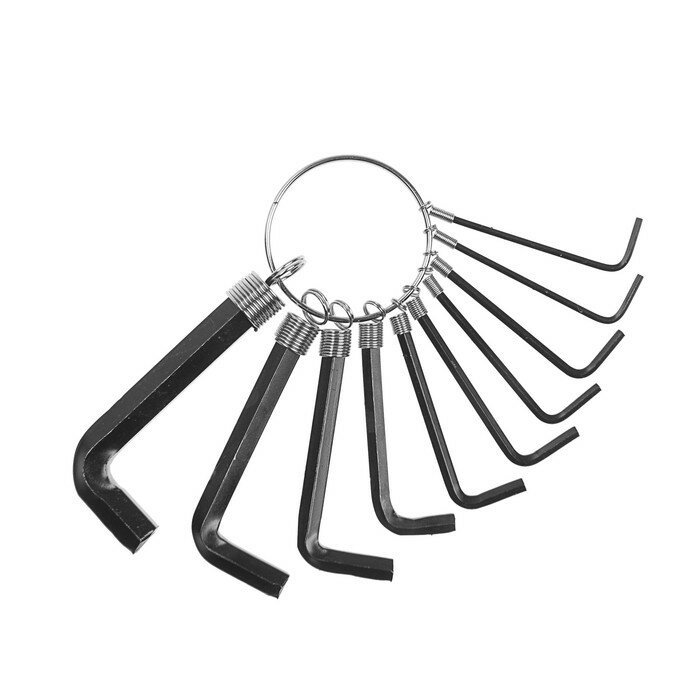 Набор ключей шестигранных на кольце тундра, 1.5 - 10 мм, 10 шт. - фотография № 1