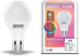 Gauss Лампа Smart Home A60 8,5W 806lm 2700-6500К E27 RGBW+изм.цвет.темп.+диммирование LED 1170112 (10 шт.)