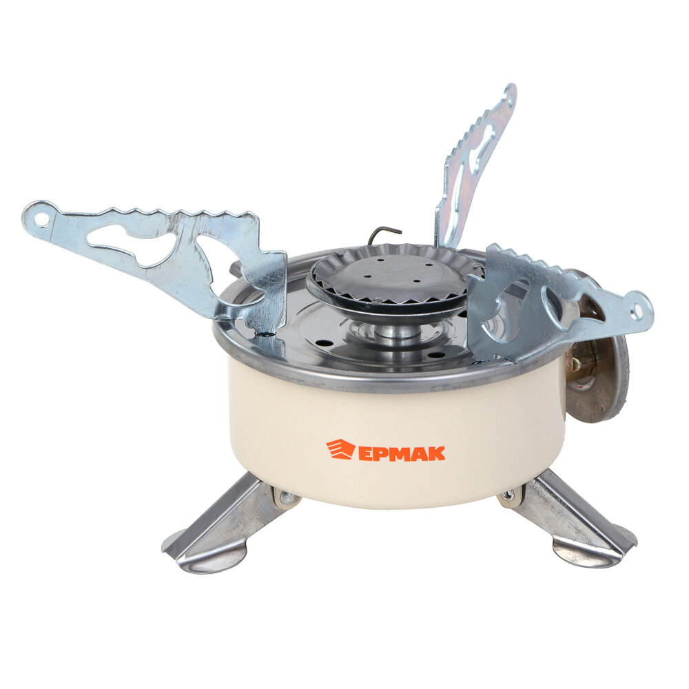 фото Ермак Плитка газовая, портативная, круглая, 10,5х11,5х8,5 см, 2 штуки