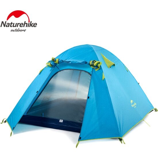 Палатка Naturehike P-Series 2-местная, алюминиевый каркас, голубая