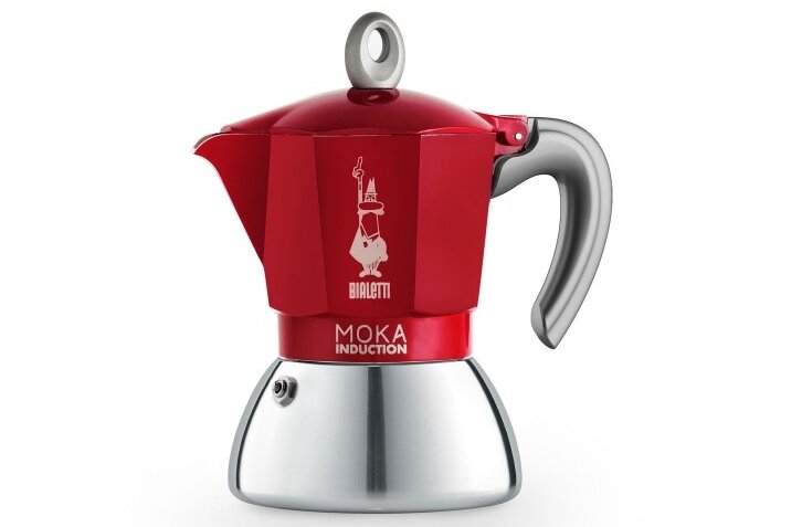 Гейзерная кофеварка Bialetti New Moka Induction 0006944/NP, 150 мл, 150 мл, красный