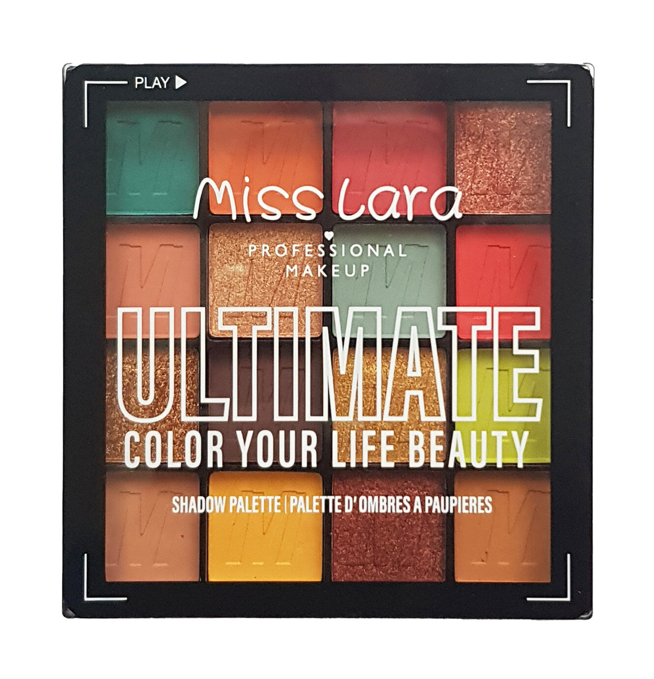 Палетка теней Miss Lara Shadow Palette, 16 оттенков, набор 02