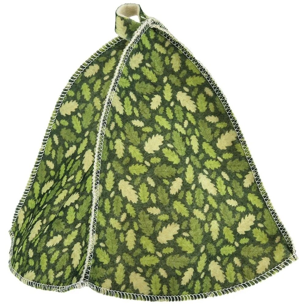 фото Шапка для бани Бацькина баня из фетра, "Дубок", 34х25 см, зеленый