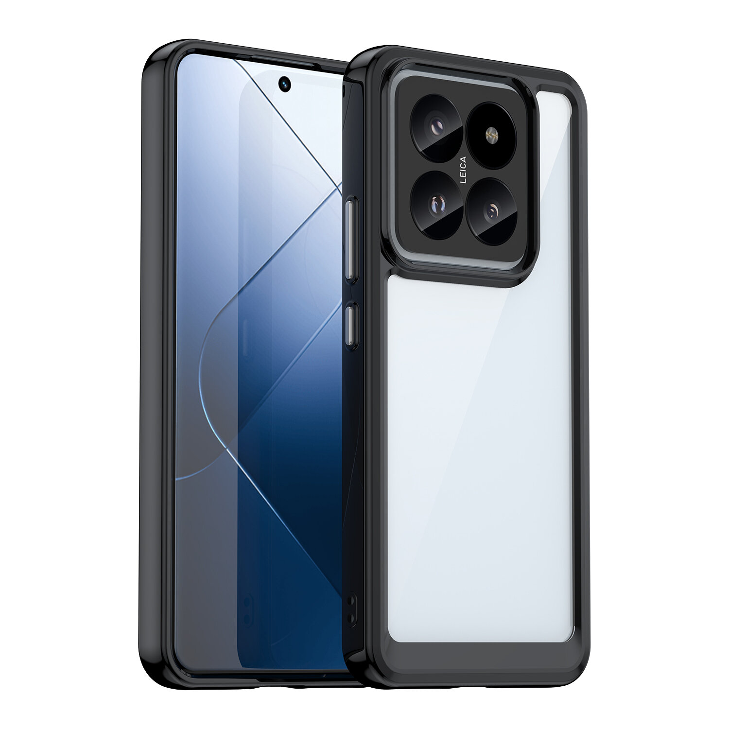 фото Усиленный чехол с мягким рамками черного цвета для Xiaomi 14 Pro, увеличенные защитные свойства