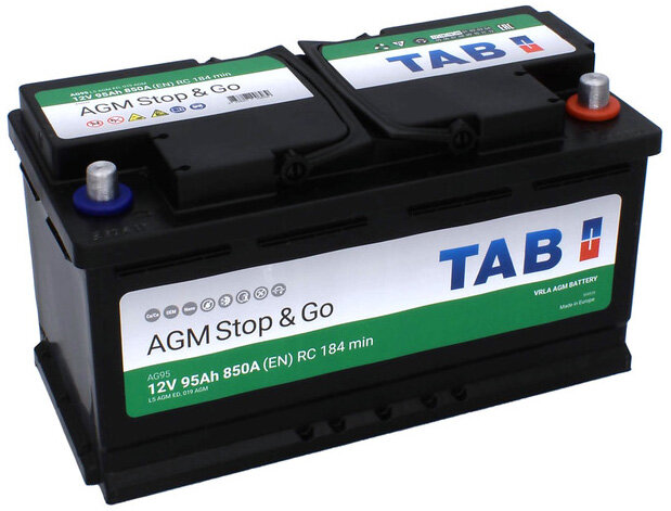 Аккумулятор для грузовиков TAB AGM Stop&Go AG95 (213090) 353х175х190