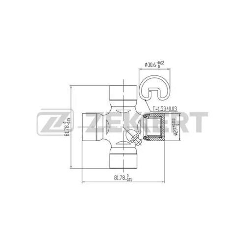Карданный шарнир с крестовиной ZEKKERT KG-1030 (1 шт.)