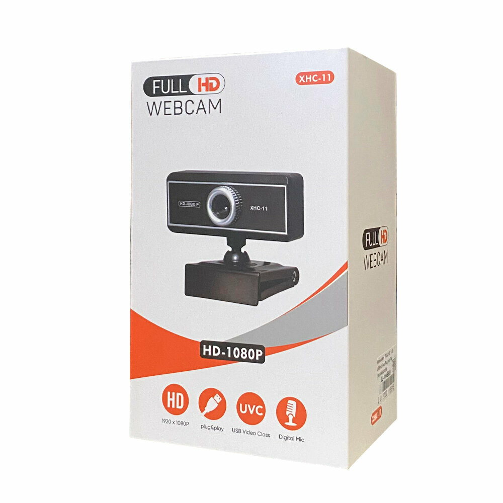Web-камера "FULL HD" XHC-11 USB + 3.5 мм. Plug and Play (черная/коробка)