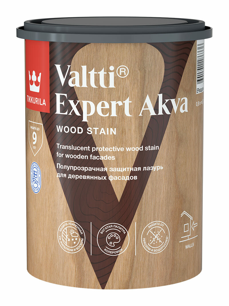 Лазурь антисептическая Tikkurila Valtti Expert Akva Тик 0,9 л полуматовая