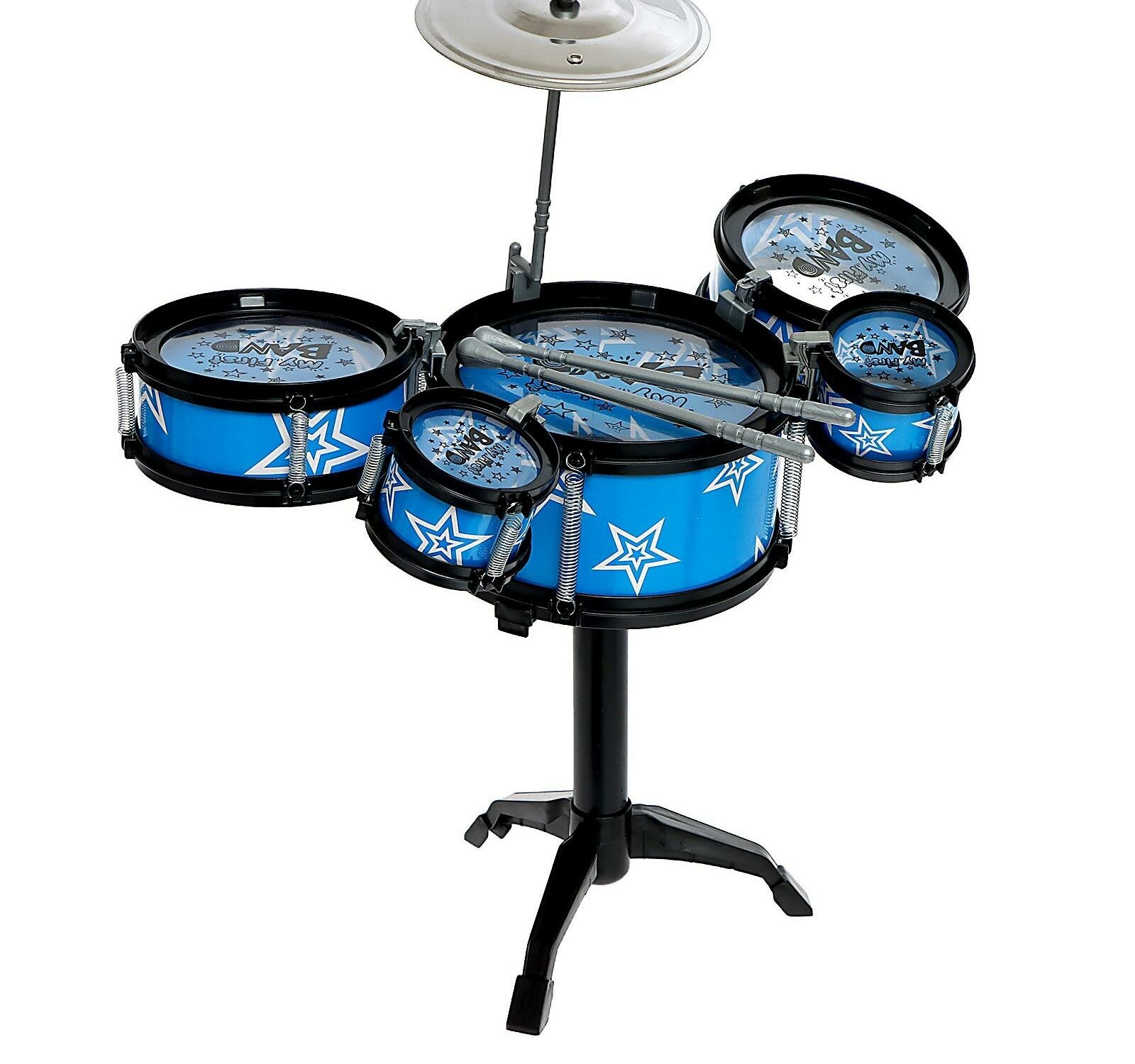 Барабанная установка "Звезда", 5 барабанов, 2 палочки, 1 тарелка
