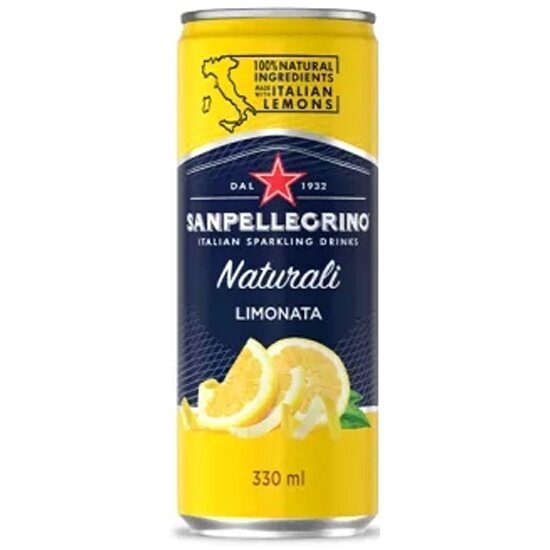 Напиток газированный Sanpellegrino S.Pellegrino с соком лимона алюминиевая банка 0,33 л