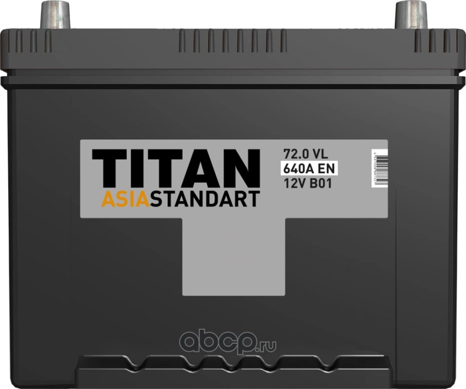 Аккумулятор автомобильный 72А*Ч TITAN ASIA Standart 72.0 VL 620А 258х175х221 (-/+) D26L 4607008887327