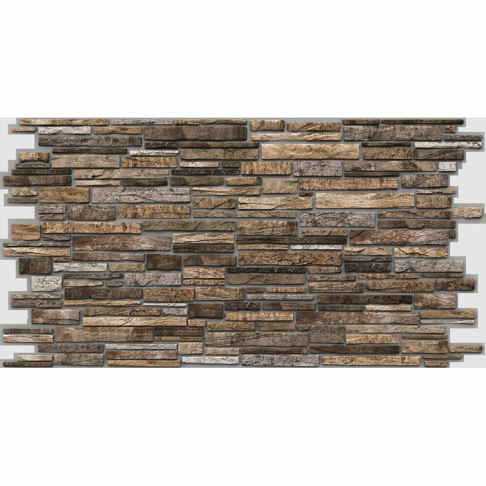 фото ПВХ панель Регул камень пластушка коричневая