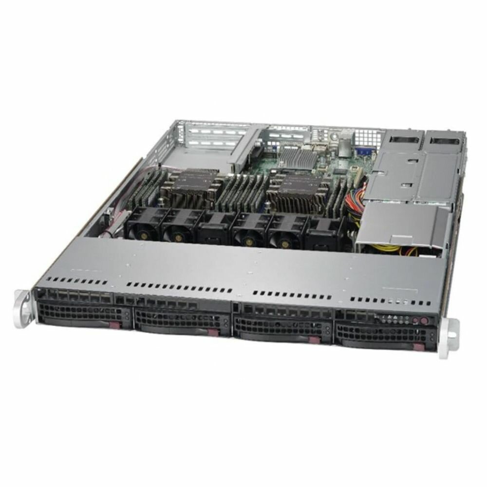 Сервер Supermicro SuperServer 6019P-WTR 2 x Intel Xeon Silver 4112/без ОЗУ/без накопителей/количество отсеков 3.5" hot swap: 4/750 Вт/LAN 1 Гбит/c