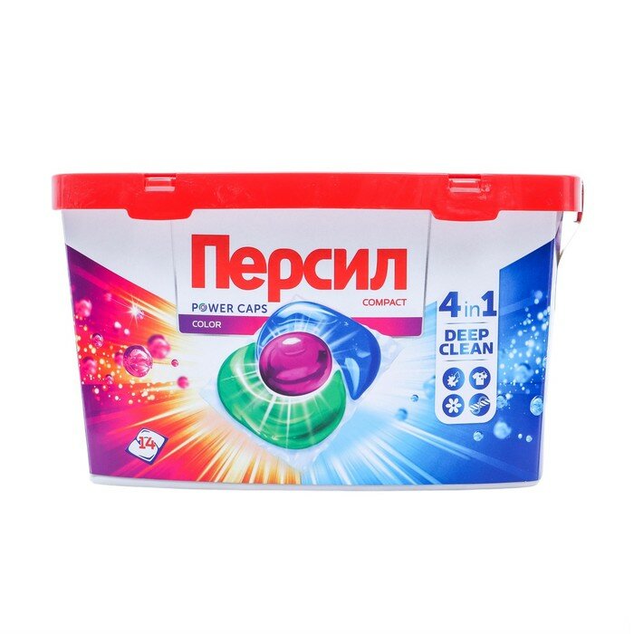 Капсулы для стирки Персил Power Caps Color 4 in1, 14 шт.