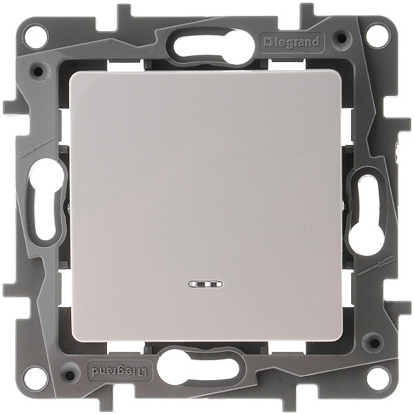 фото Механизм Etika 672215 переключателя 1 кл. с подсветкой с/п белый Legrand (2 шт. в комплекте)