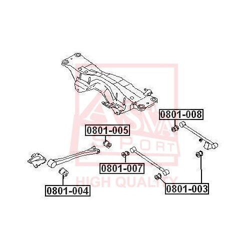 Подвеска, рычаг независимой подвески колеса, ASVA 0801-008 (1 шт.)