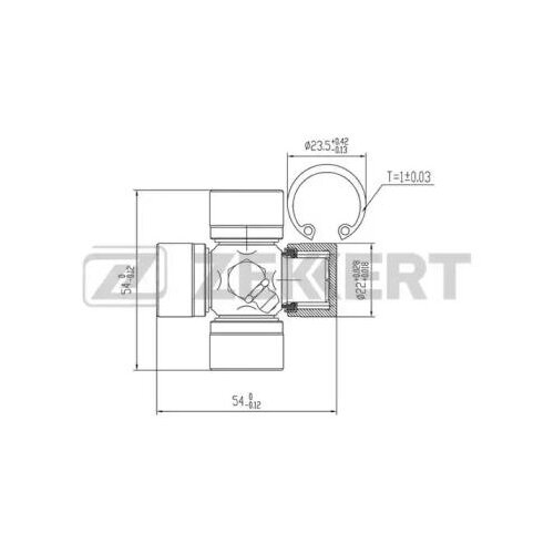 Карданный шарнир с крестовиной ZEKKERT KG-1020 (1 шт.)