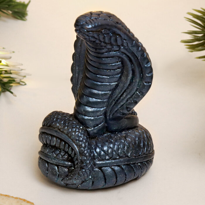 фото Фигура "Кобра малая" синий лунный, 6х4х4см, 10583807