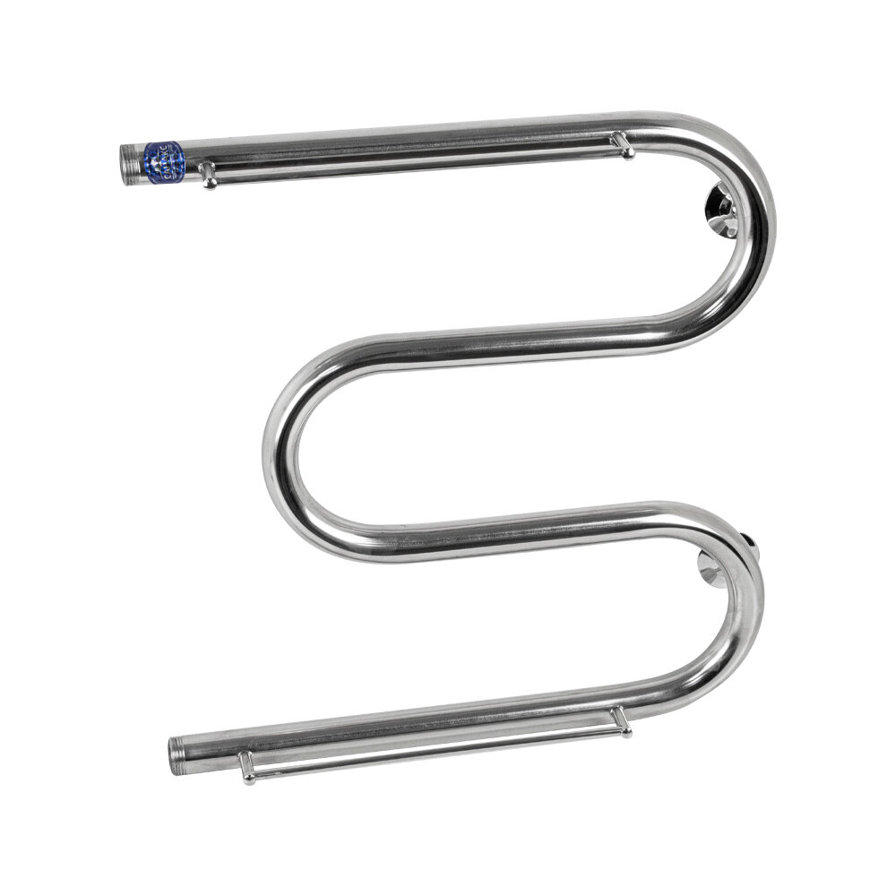 фото Полотенцесушитель М-образный с полкой 500х500мм, труба d32x2мм нерж Санакс