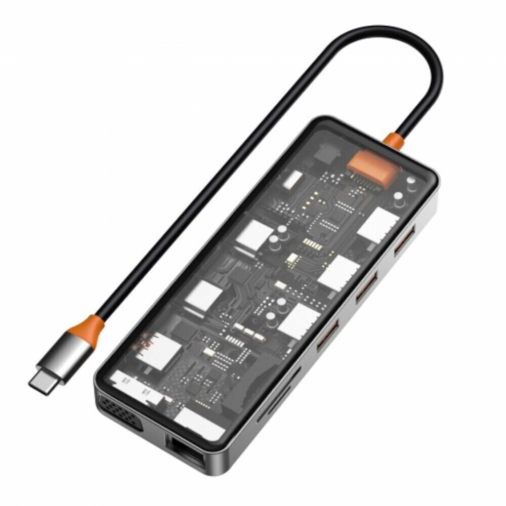 Универсальный usb-концентратор WIWU Cyber Hub 12 in 1 CB012 Grey (Серый)