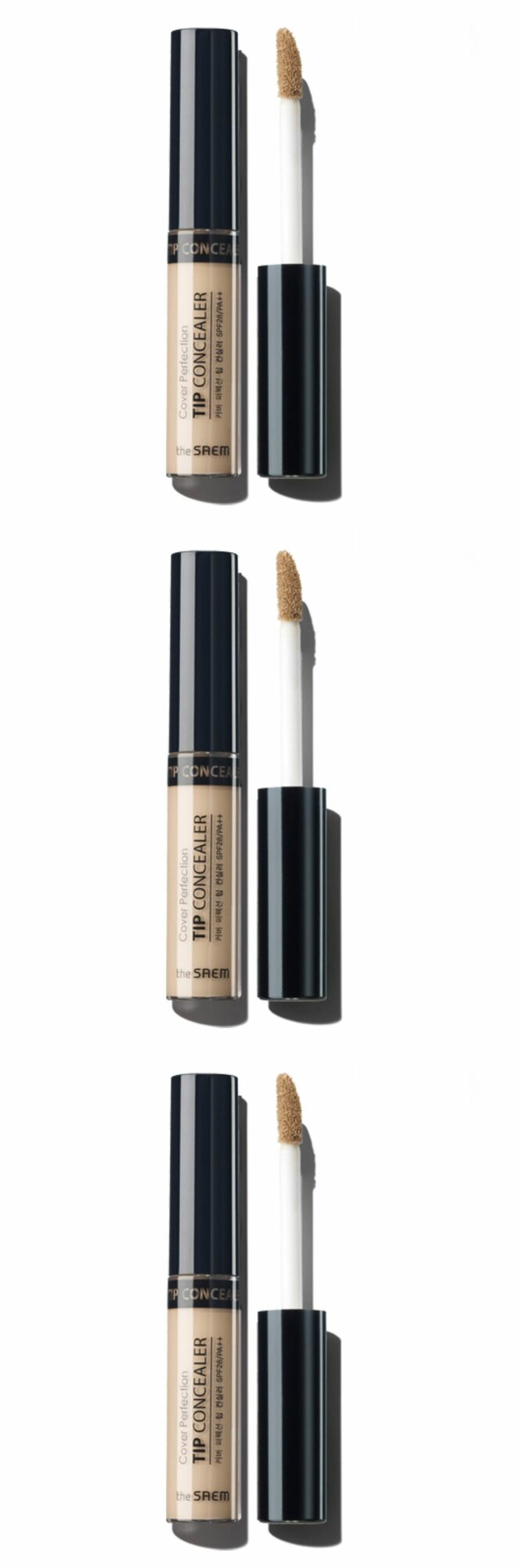 The Saem Консилер Cover Perfection Tip Concealer, 1.5 Natural Beige, 6,5 гр, 3 шт.