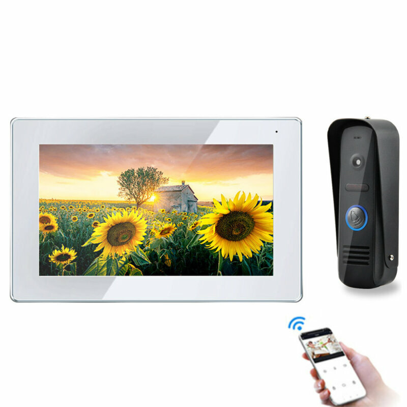 Комплект видеодомофона GINZZU DPI-0722, 7" touch,SD, WiFi, панель 2.0Mp, IP65