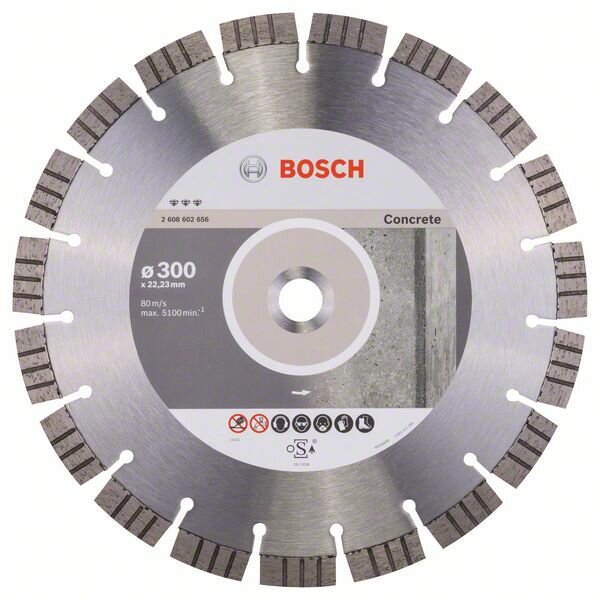 Алмазный отрезной круг Bosch Best for Concrete 300-22.2 (2608602656)