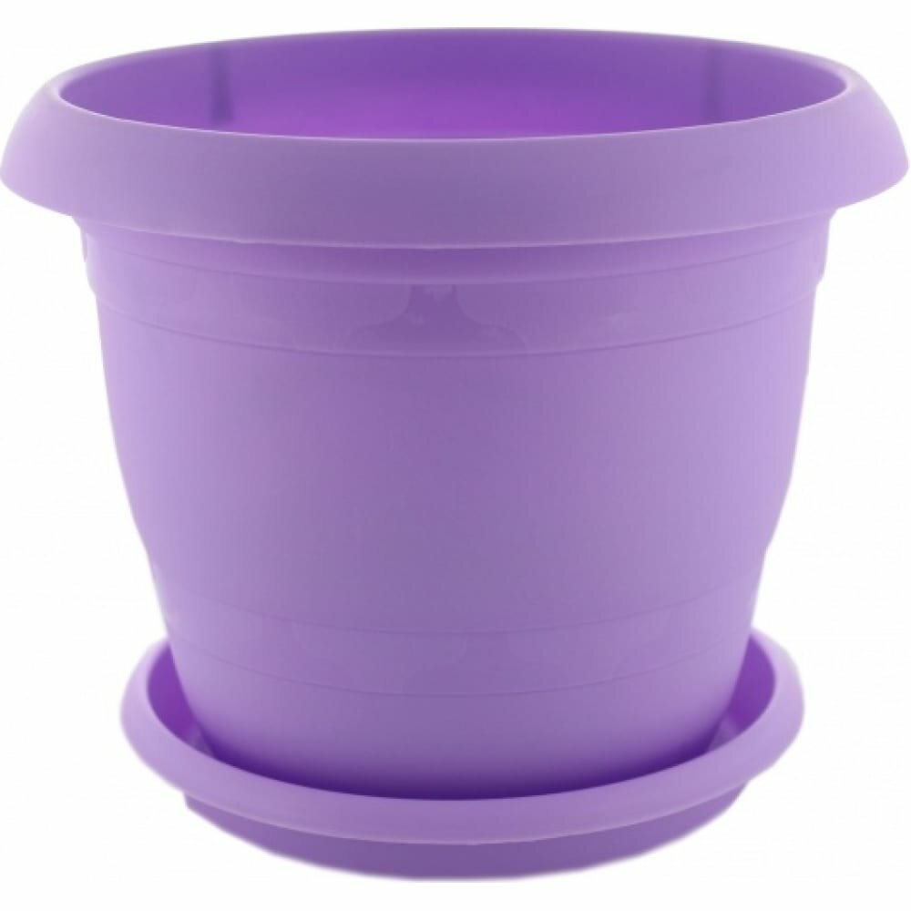 фото Ангора Кашпо топрак 3л с поддоном сиреневое А5220сирен