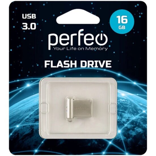 USB флешка PERFEO 16Gb M06 silver USB 3.0