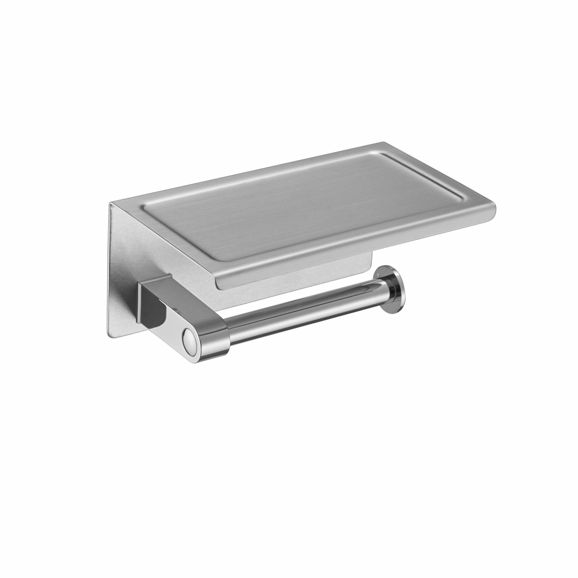 фото Держатель для туалетной бумаги с полочкой D-Lin D201508, сатин