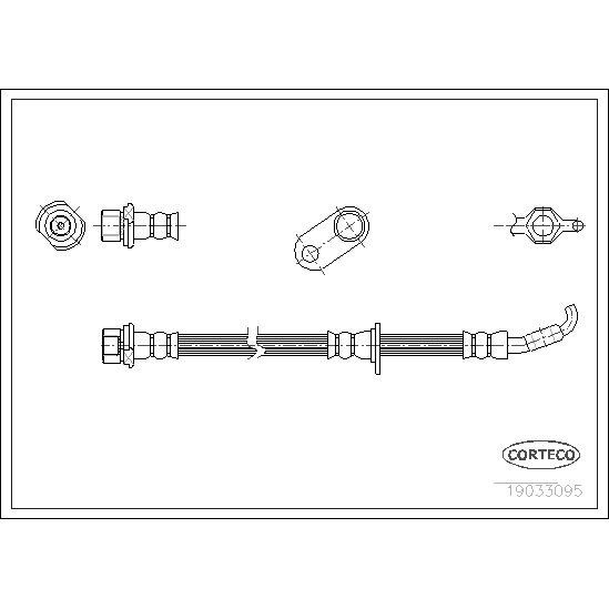 Тормозной шланг, CORTECO 19033095 (1 шт.)
