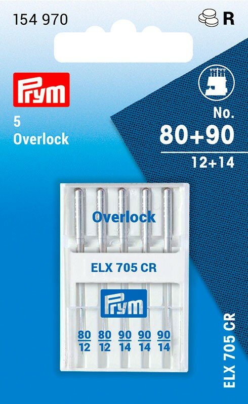 Иглы для оверлока и коверлока ELX 750 CR "Overlock" № 80-90 #154970 Prym №80-90