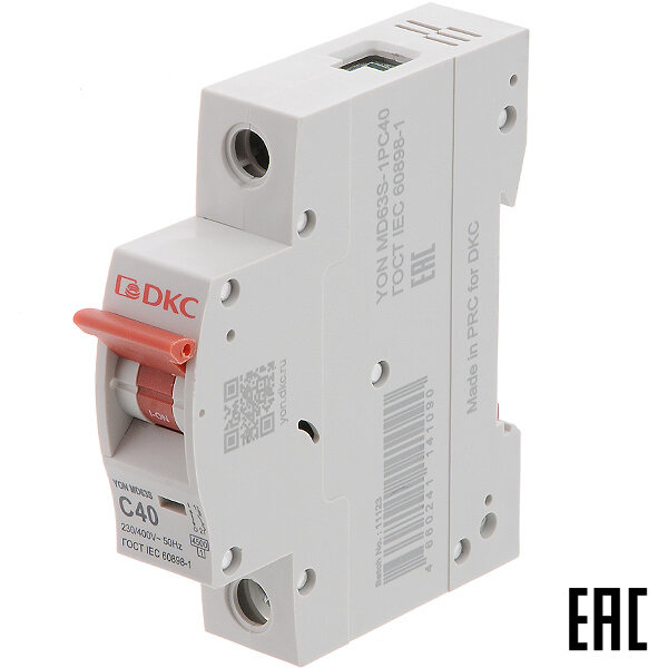 фото Автоматический выключатель YON max MD63S-1PC40 40А/1п/ 4,5кА на Din-рейку ДКС (2 шт. в комплекте)