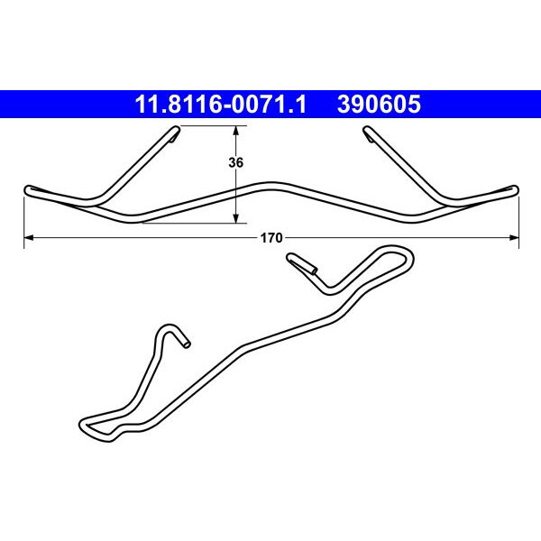 Пружина, тормозной суппорт, ATE 11.8116-0071.1 (1 шт.)