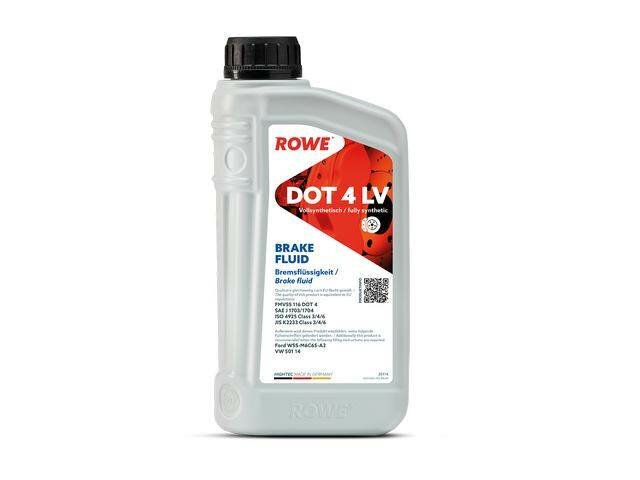 Тормозная жидкость ROWE HIGHTEC BRAKE FLUID DOT4LV(1л) SAE J1703/1704FMVSS116ISO4925 Class 3/4/6JIS K2233 Class 3/4/6 25114001099