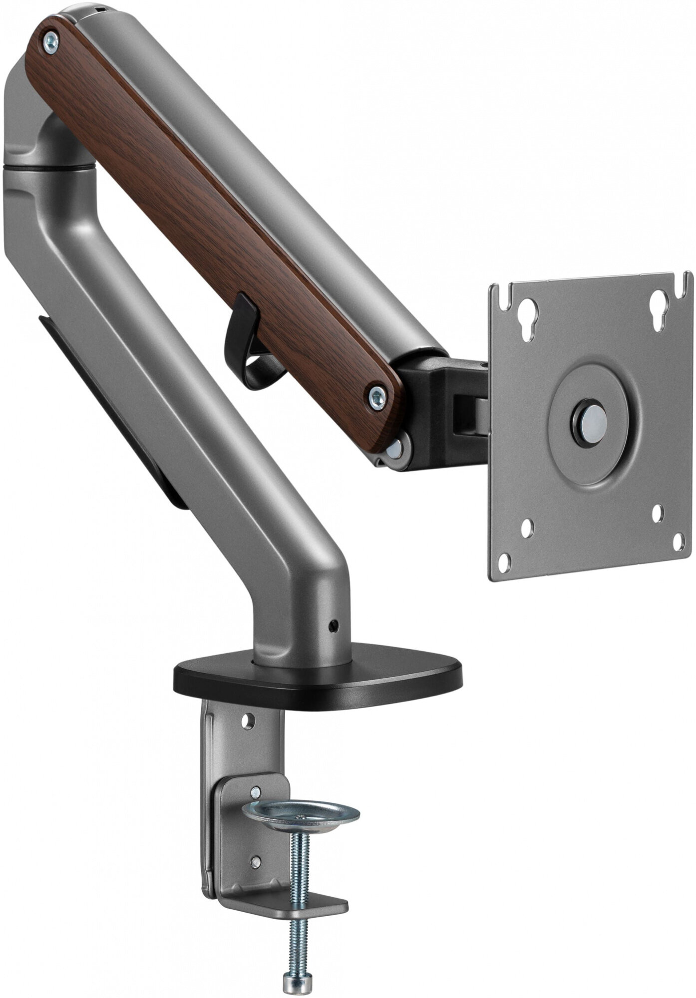 фото Кронштейн для мониторов Ultramounts UM734WD серый/коричневый 17"-27" макс.7кг крепление к столешнице поворот и наклон