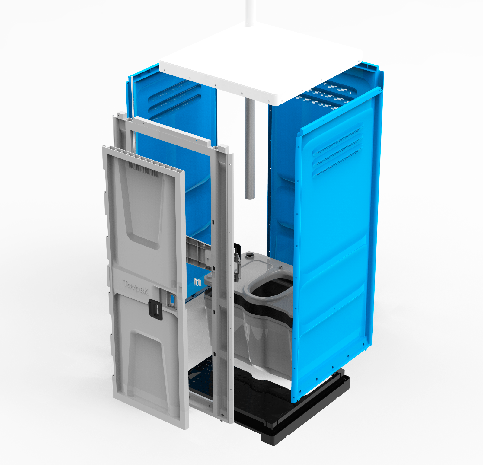 Туалетная кабина ToypeK синяя от ГК "Скарабей" для дачи - фотография № 2