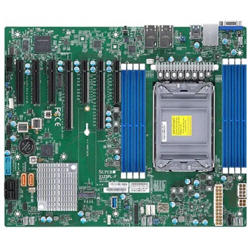 Supermicro Материнская плата Supermicro MBD-X12SPL-F-B {3rd Gen Intel®Xeon®Scalable processors Single Socket LGA-4189(Socket P+)supported CPU TDP supports Up to 270W TDP Intel® C621A Up to 2TB 3DS ECC RDIMM DDR4-3200MHz Up 2TB}