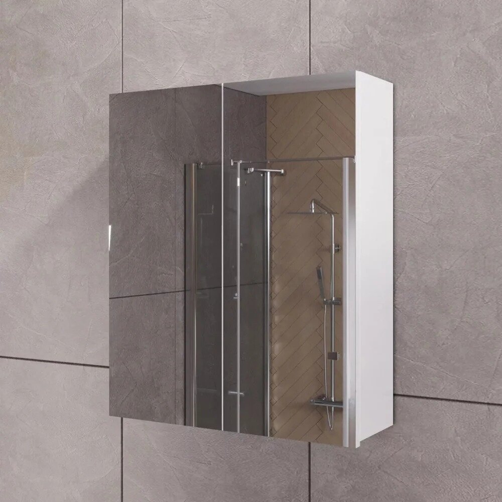 Зеркальный шкаф подвесной SanStar Универсальный 70 для ванной комнаты белый