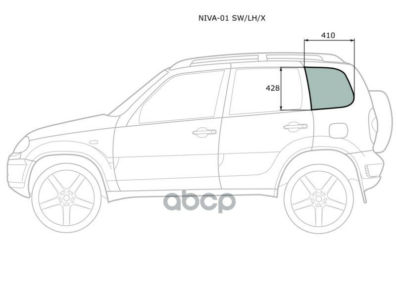 Стекло Кузова Боковое (Не Опускное) (Слева/ Цвет Зеленый) Chevrolet Niva 98- / Lada Niva Travel 21- XYG арт. NIVA-01 SW/LH/X