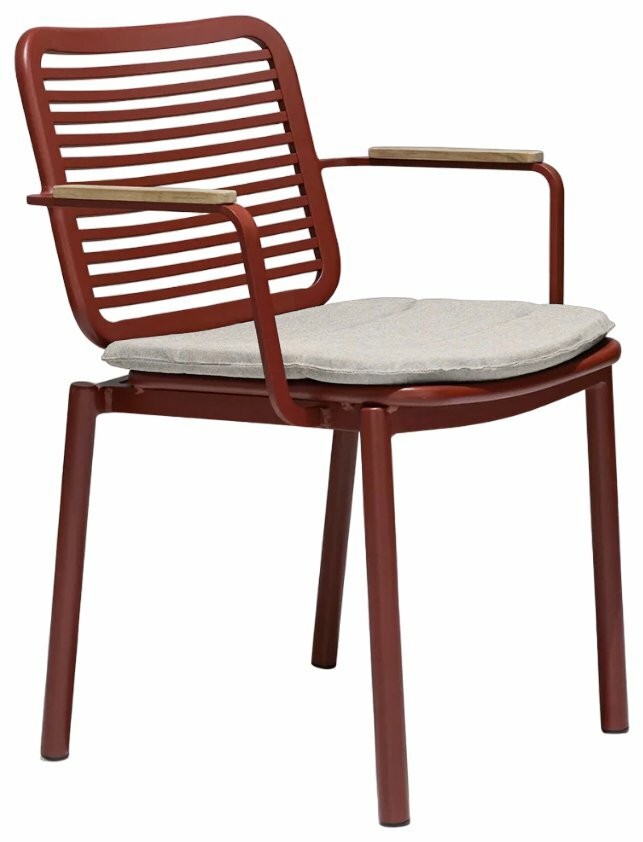 Кресло металлическое с подушкой ReeHouse Armona Терракотовый светло-бежевый