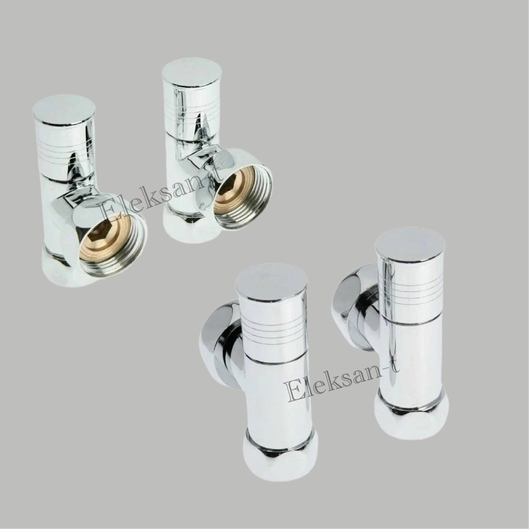 фото Вентиль угловой для полотенцесушителя TIM KV01-LFF043, 1"х3/4" внутренняя, ручка круг, 2 шт.