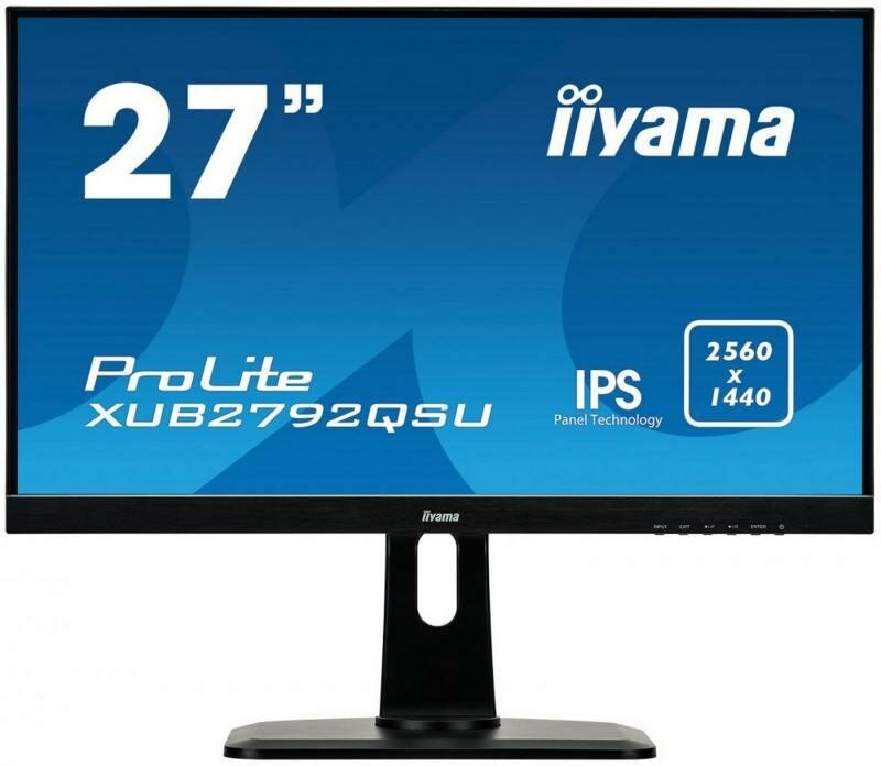  27" iiYama XUB2792QSU-B1  IPS 2560x1440 350 cd/m^2 5 ms DVI HDMI DisplayPort  USB