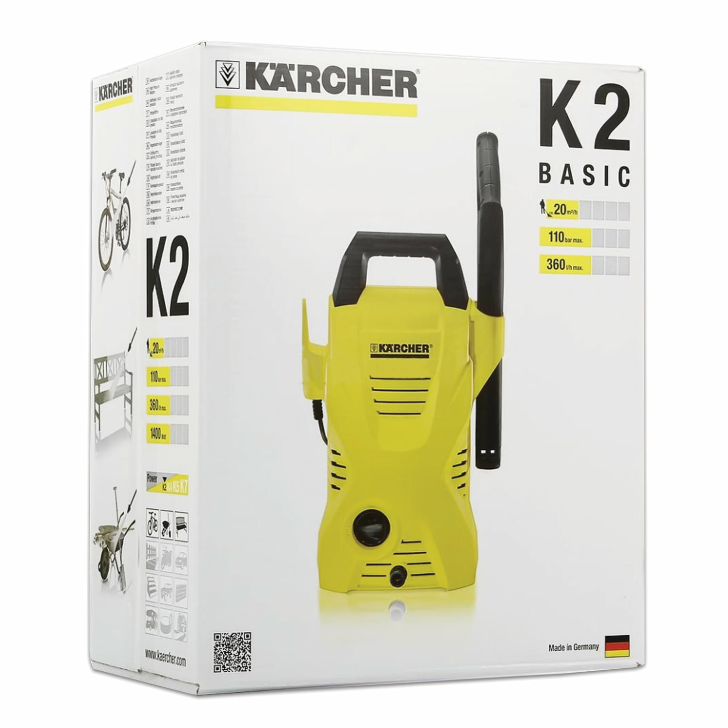 Минимойка KARCHER (керхер) K 2 Basic, мощность 1,4 кВт, давление 110 бар, шланг 3 м, 1.673-000.0 - фотография № 4