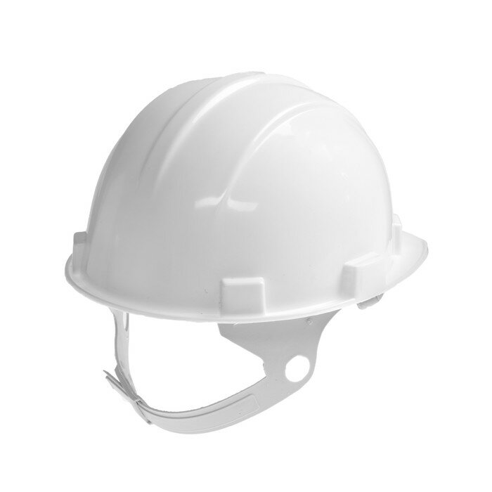 Каска защитная тундра, для строительно-монтажных работ, с пластиковым оголовьем, белая - фотография № 2