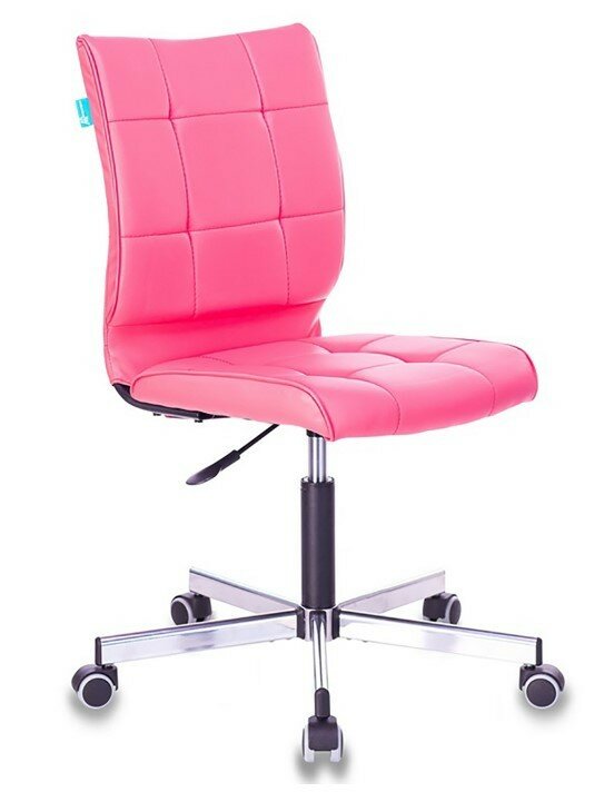 Кресло Бюрократ Ch-330m/pink без подлокотников розовый Lincoln 205 искусственная кожа крестовина мет .