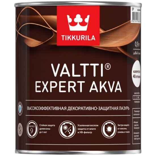 Декоративный антисептик TIKKURILA Valtti Expert Akva полуматовый палисандр 2.7 л.