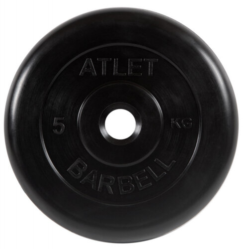 Диск Mb Barbell Atlet для гантели обрезин. 5кг черный (28260626) - фото №1