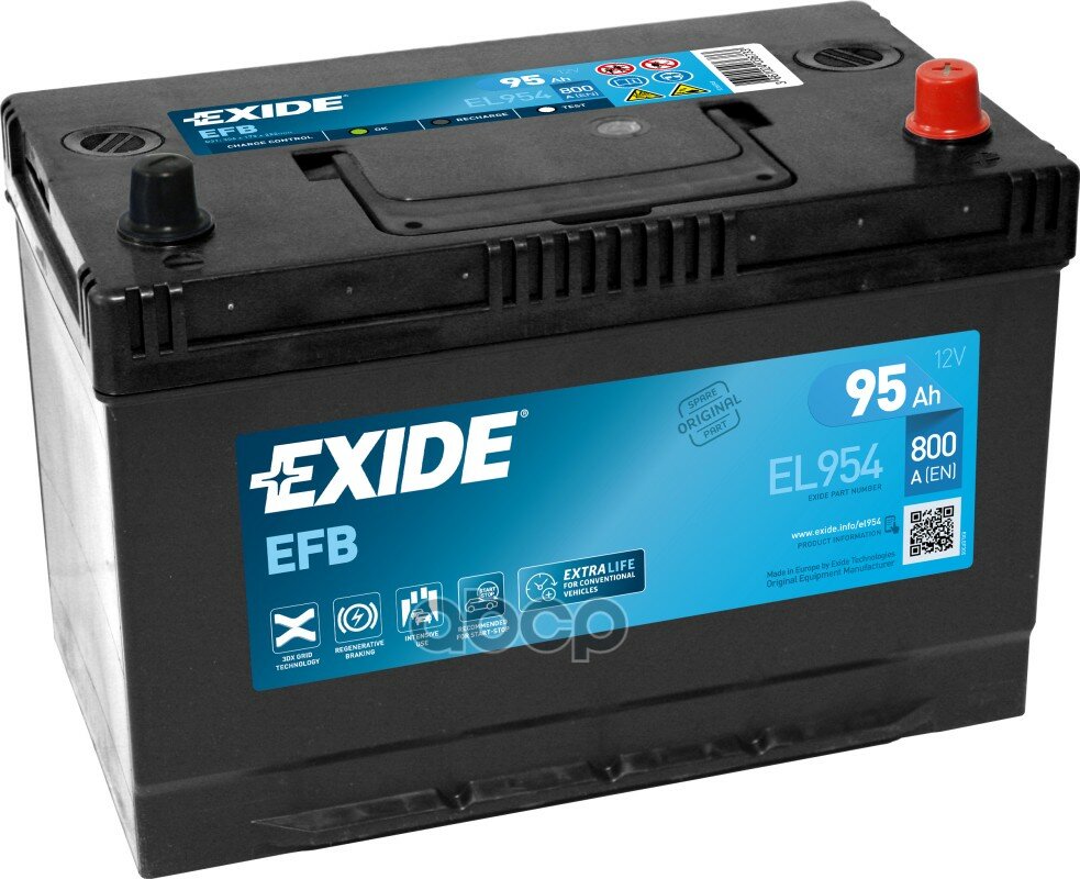 Аккумуляторная Батарея Start-Stop Efb [12V 95Ah 800A B1] EXIDE арт. EL954