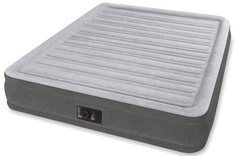 Надувная кровать Intex Comfort-Plush (64414), светло-серый/темно-серый
